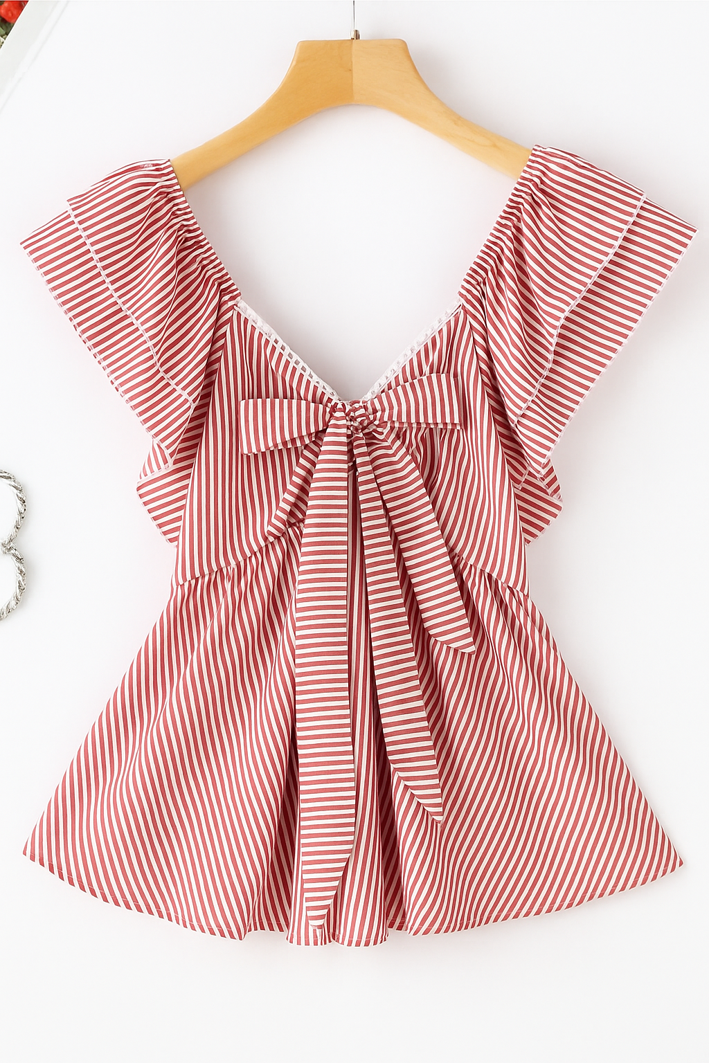 Women's Striped Bow Tank Top