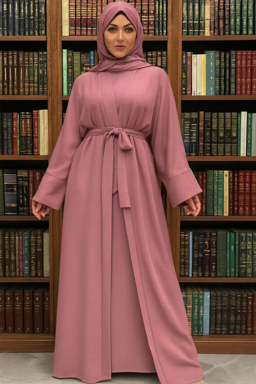 Muslim Women Modest Abaya Suit with Hijab