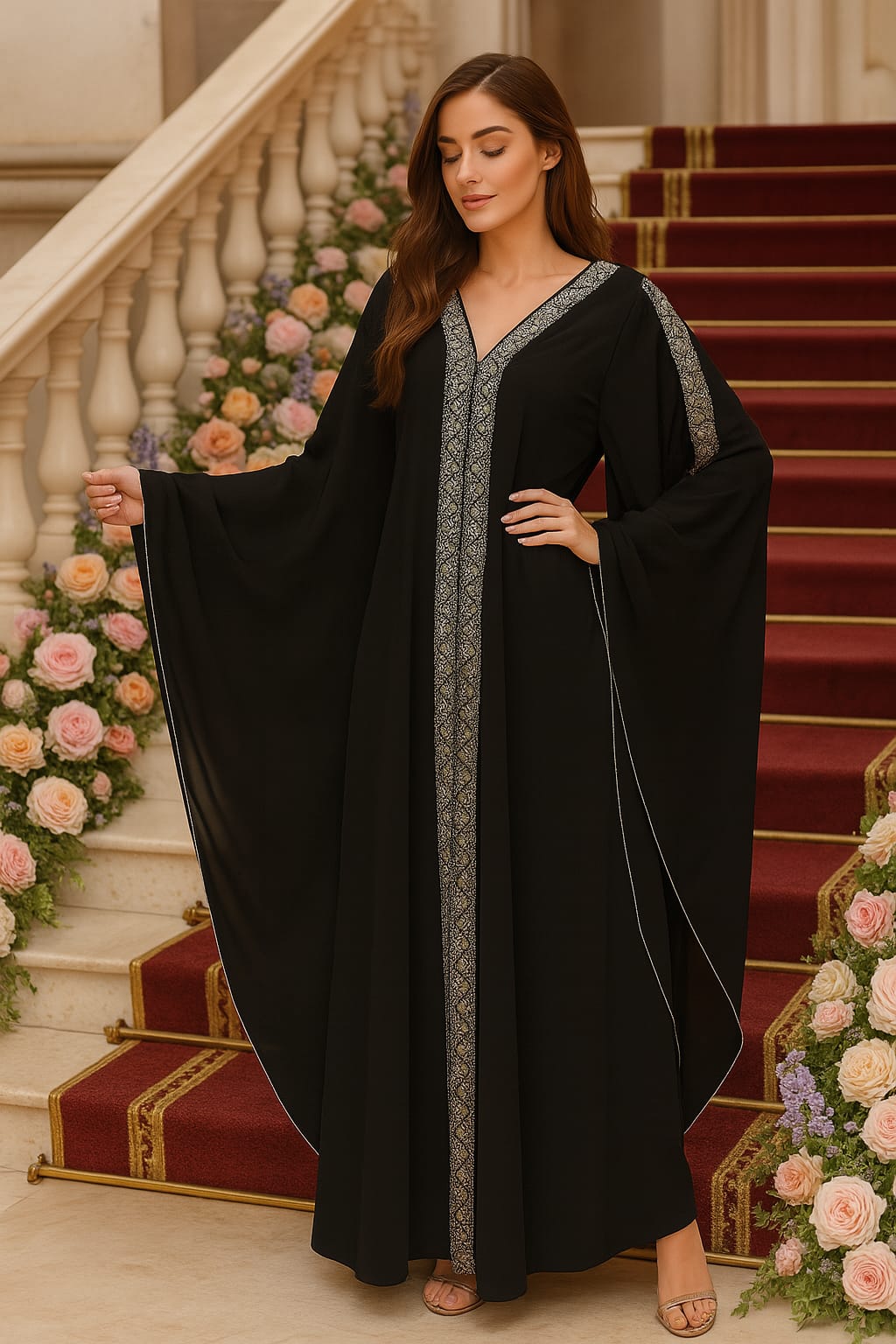 Customized Hooded Abaya Kaftan Maxi Dress for Women