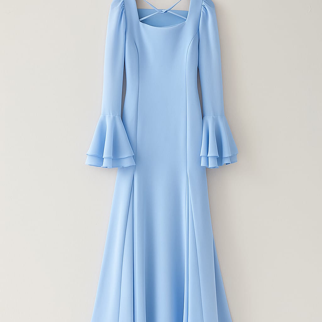 Autumn Ruffled Chiffon Maxi Dress for Women