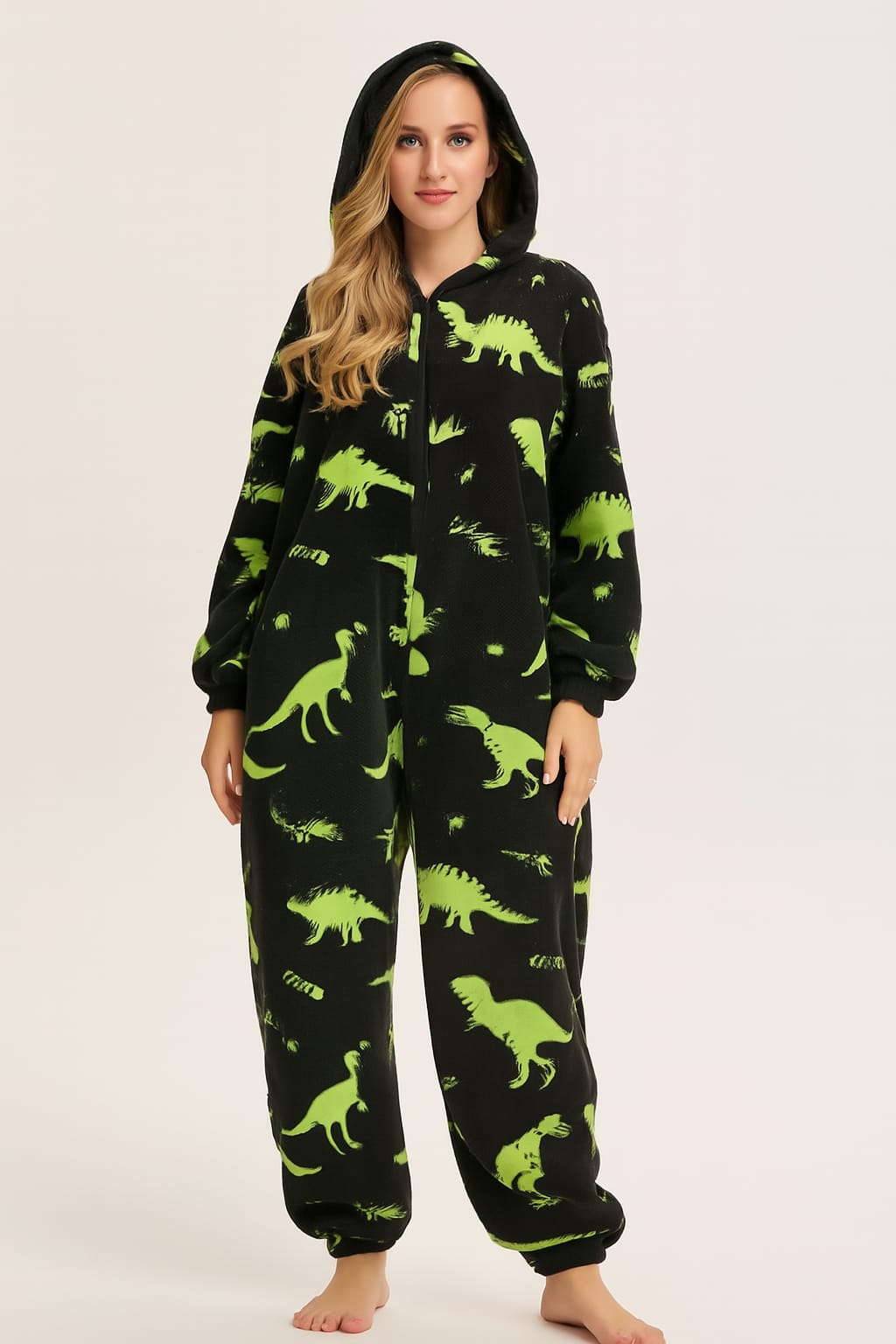 Winter Animal Onesie Pajamas – Unisex Dinosaur & Unicorn Flannel Cotton Sleepwear