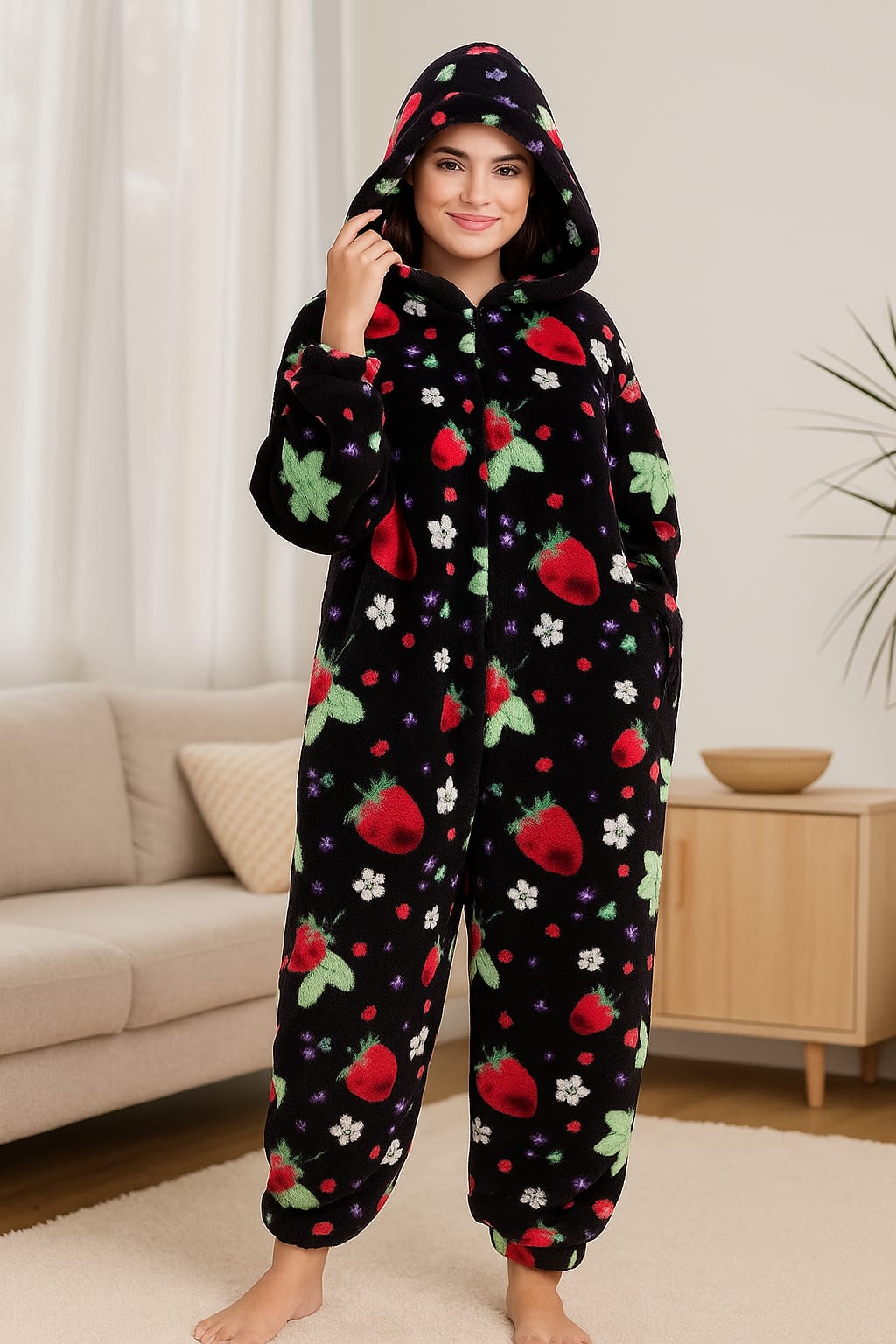 Winter Animal Onesie Pajamas – Unisex Dinosaur & Unicorn Flannel Cotton Sleepwear