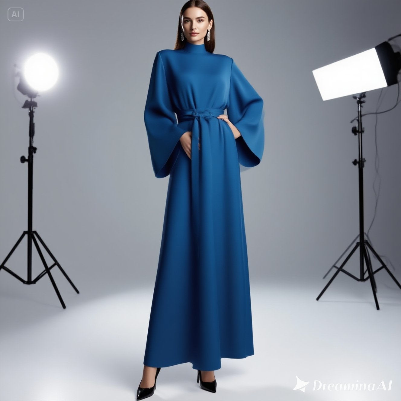 Large Belt Waist Gown