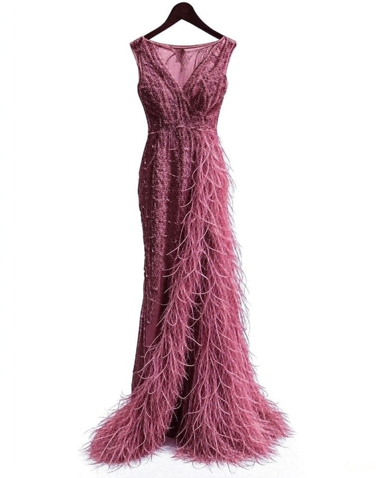 Sleeveless Sequin Long Evening Gown for Women